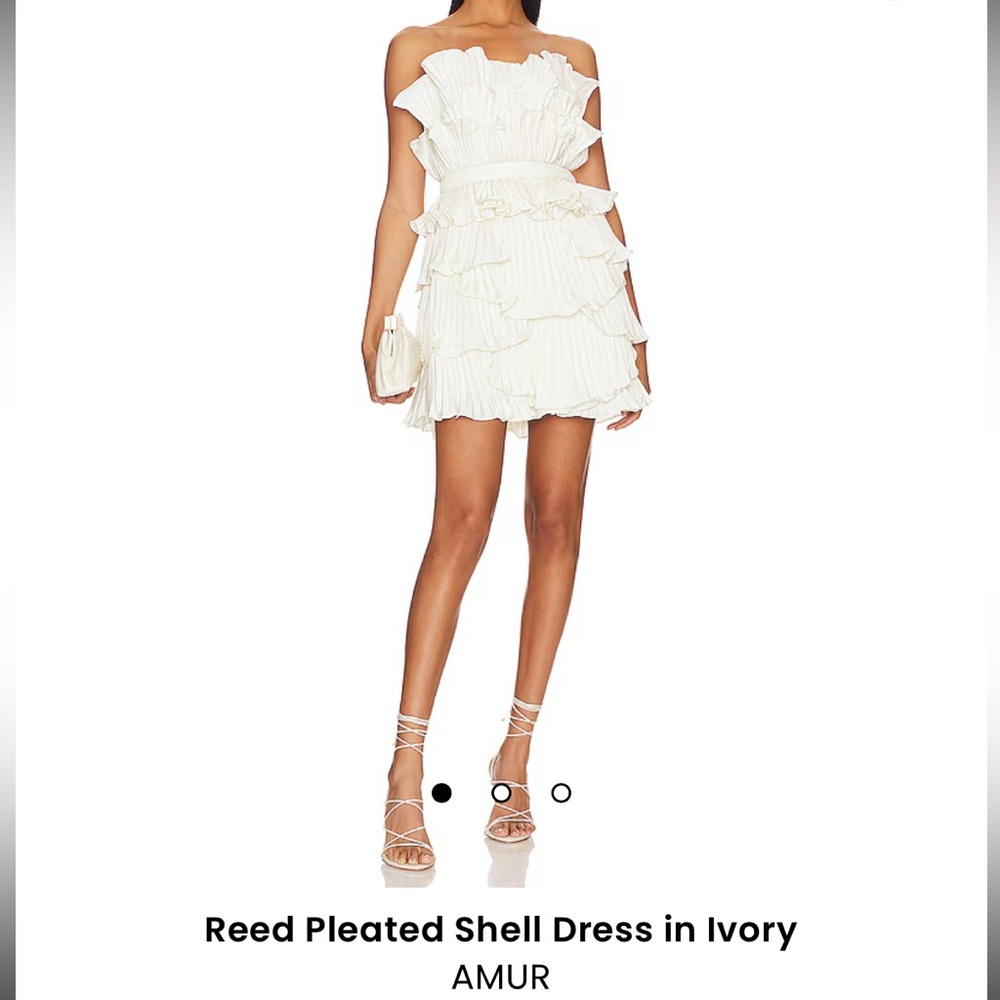 Amur- Reed Pleated Shell Dress in Ivory